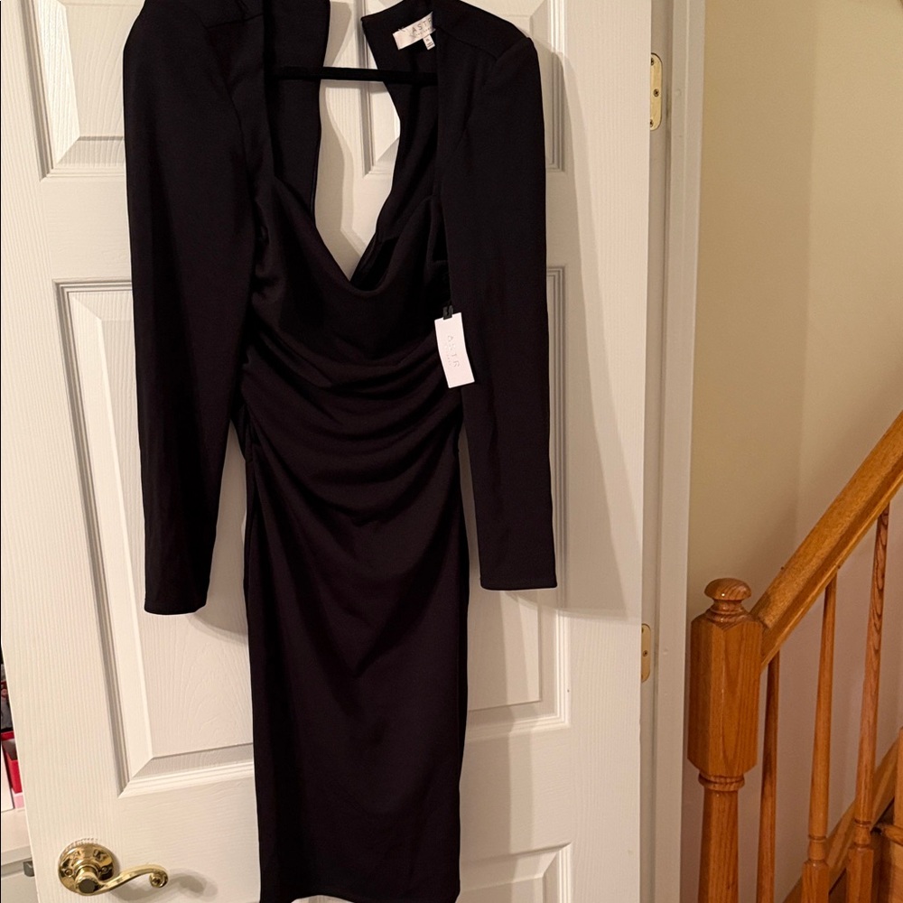 Astr Black Long Sleeve Dress
